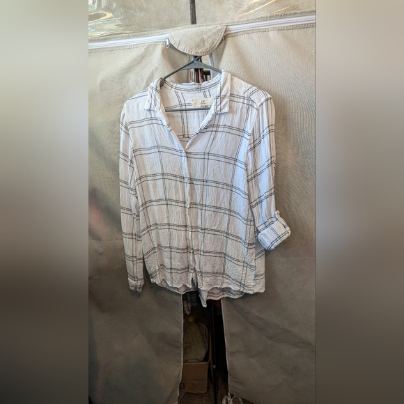 Thread & Supply Light Plaid Button-Down Shirt - Picture 1 of 5
